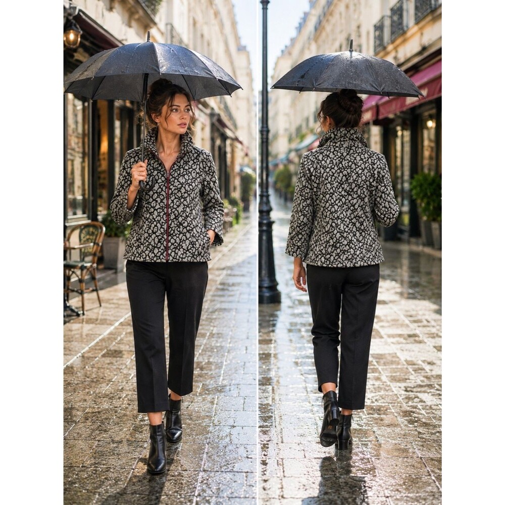 Vintage IC by Connie K Multi-Texture Zip-Up Jacket (Style 1905J)